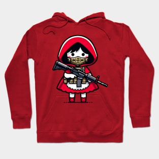 Tactical Little Red Riding Hood Adventure Tee: Where Fairytales Meet Bold Style Hoodie